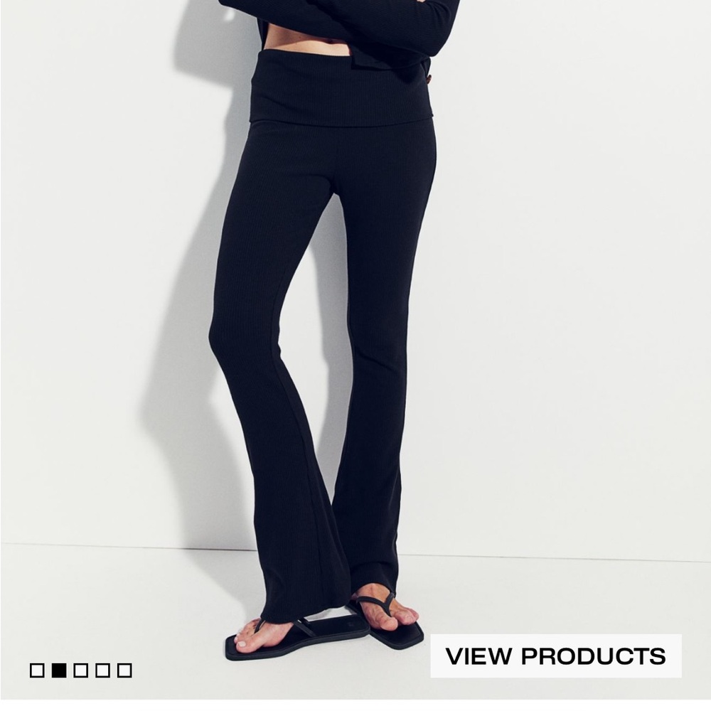 H&M Maternity ribbed pants - 2 pairs, black and grey